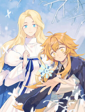 Harp and Poetry Under the Aurora by Oku秒_